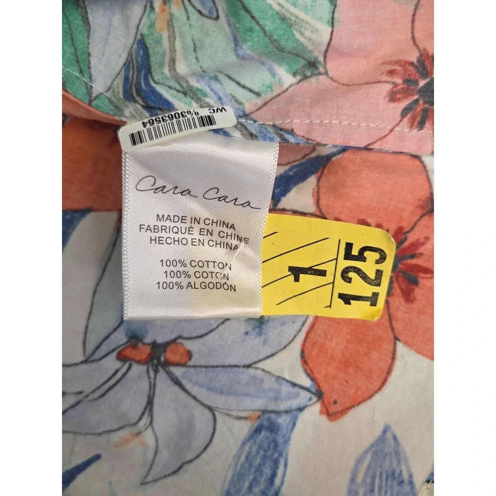 Cara Cara Sip Sip Garden Print Colorful Puff Sleeve Floral Mini Dress‎ Ruffle S